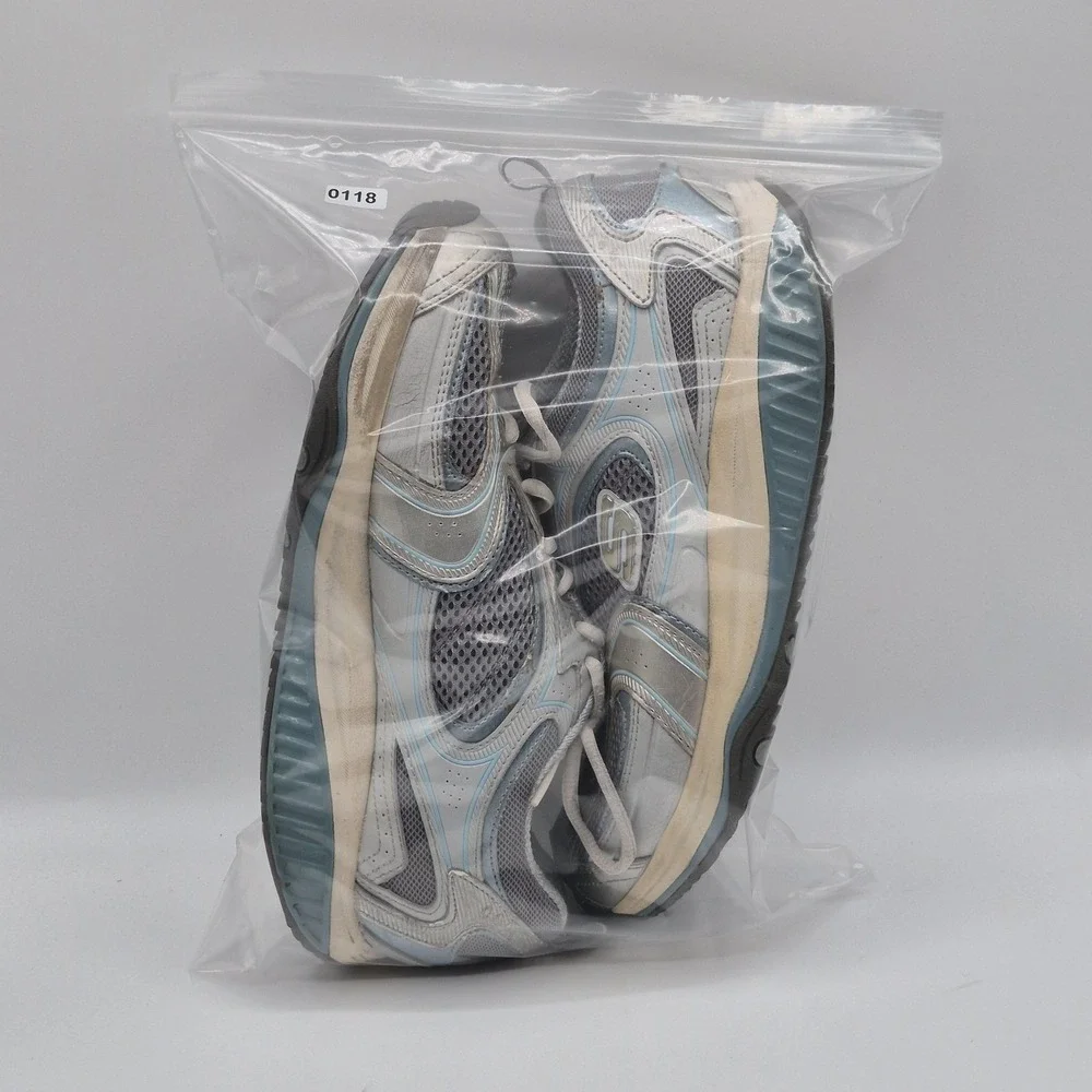 Skechers Shape-ups Shoes‎ Womens Size 8 Gray Leather Toning CN 12320 Sneakers